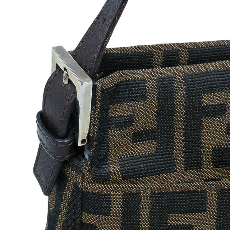 Pre Owned Fendi Brown Tobacco Zucca Long Baguette Shoulder Bag