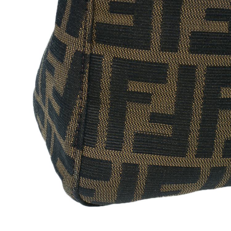 Pre Owned Fendi Brown Tobacco Zucca Long Baguette Shoulder Bag