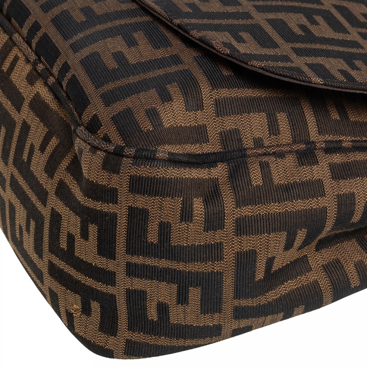 مملوكة مسبقًا Fendi Tobacco Zucca Canvas and Leather Flap Crossbody Bag