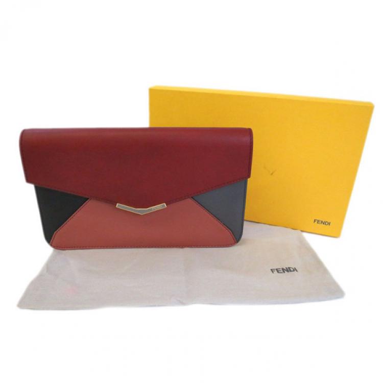 Pre Owned Fendi Multiclolor Envelope Clutch