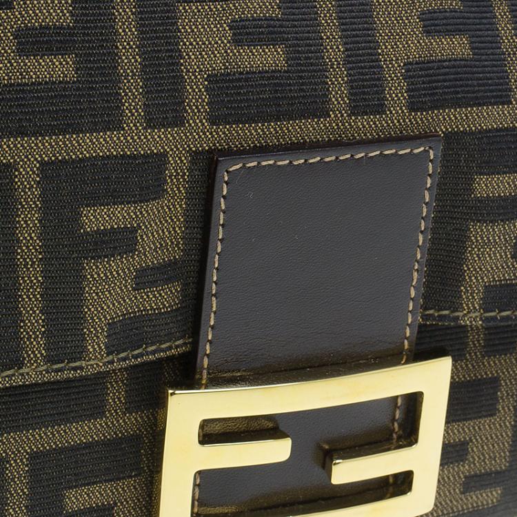 Pre Owned Fendi Brown Tobacco Zucca Mama Baguette