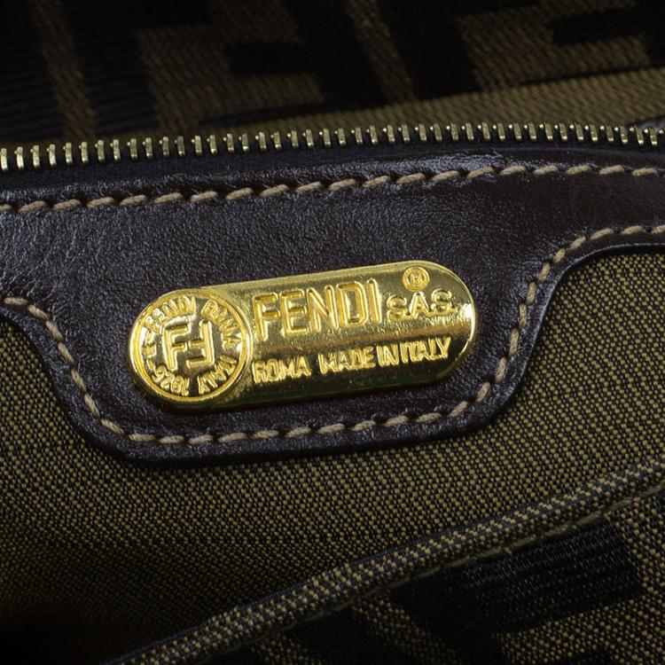 Pre Owned Fendi Brown Tobacco Zucca Mama Baguette