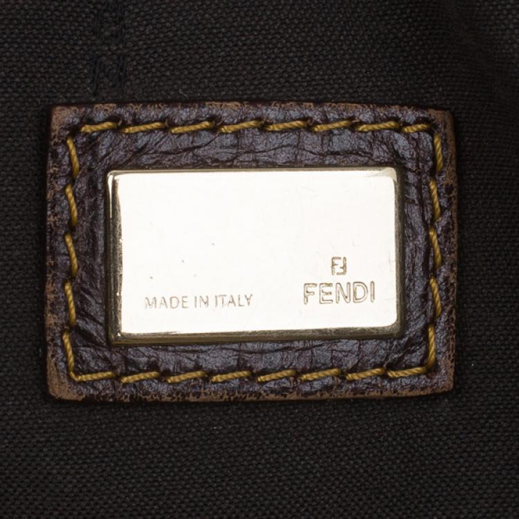 Pre Owned Fendi Gold Coated Canvas and Nylon Large B. Mix Tote