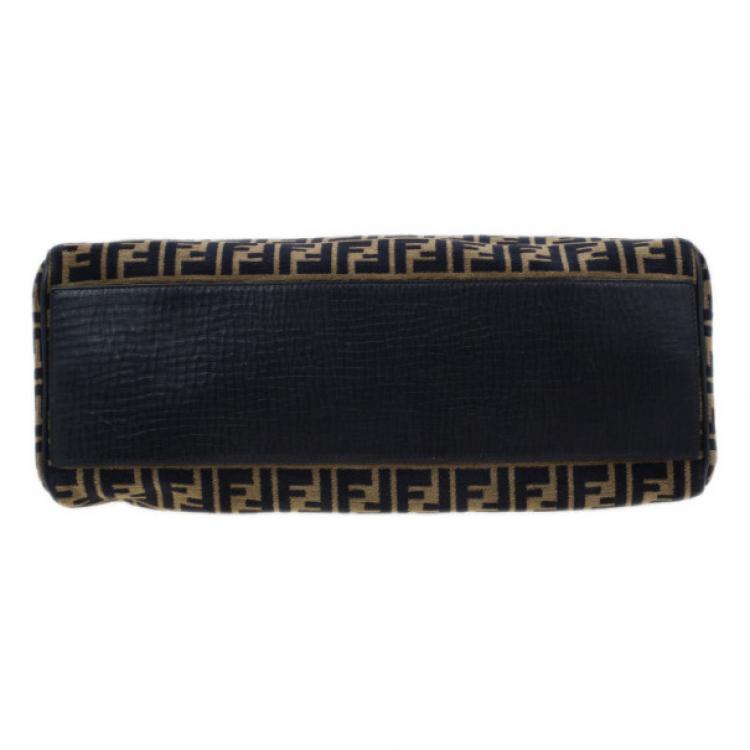 Pre Owned Fendi Velour Zucca De Jour Tote