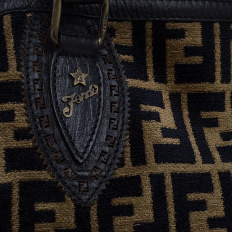 Pre Owned Fendi Velour Zucca De Jour Tote