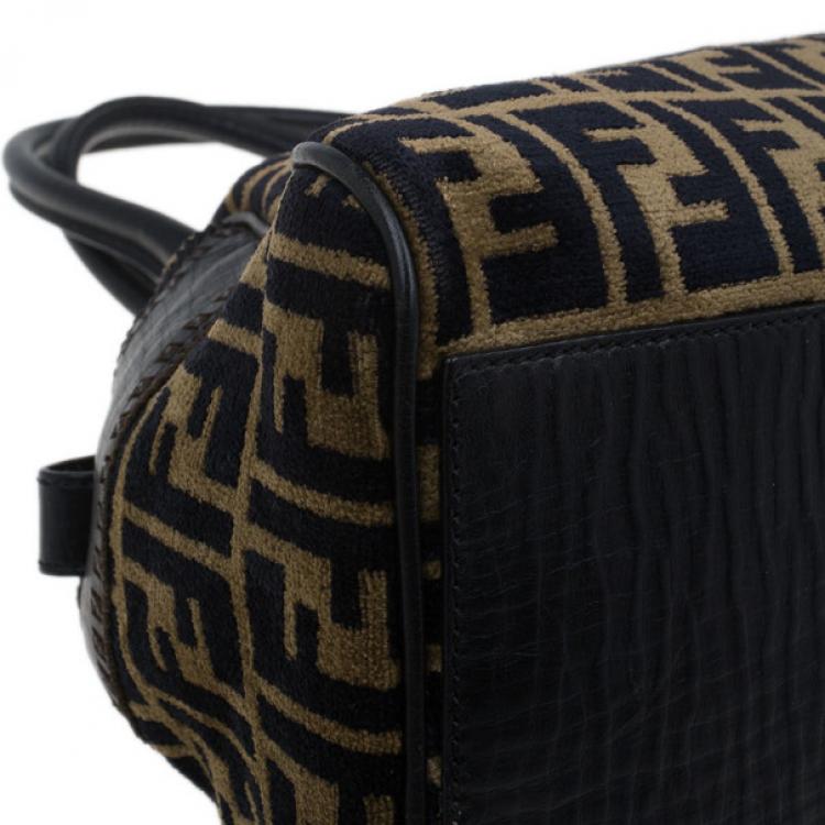 Pre Owned Fendi Velour Zucca De Jour Tote