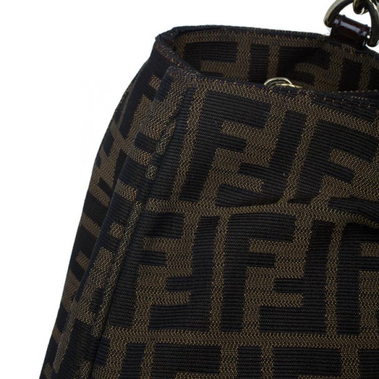 Pre Owned Fendi Zucca Monogram Canvas Mia Tote