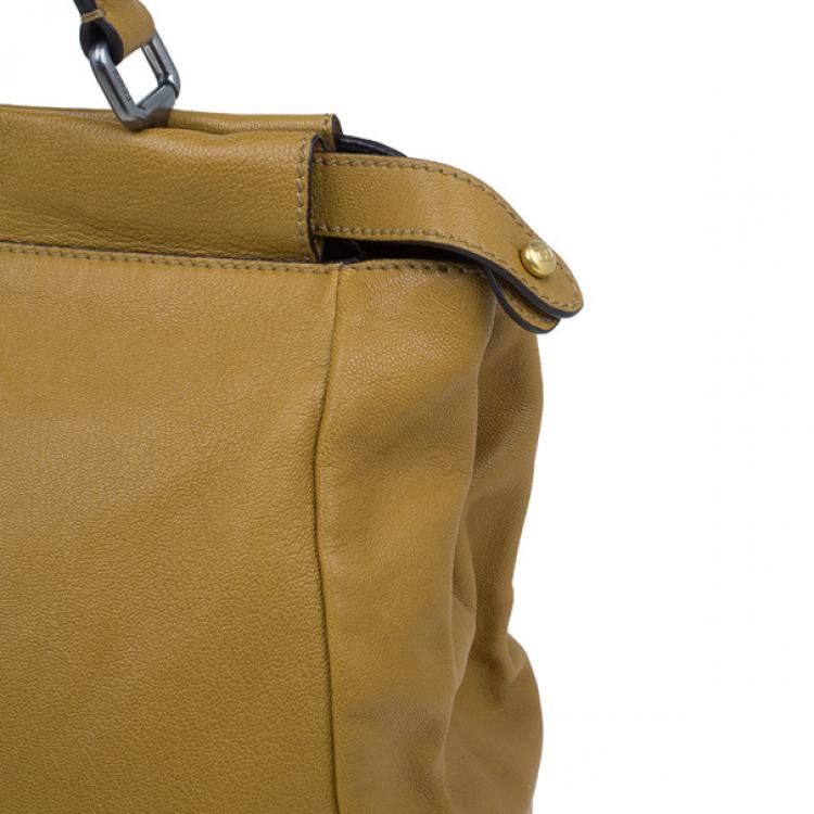 Pre Owned Fendi Brown Large Peekaboo Tote