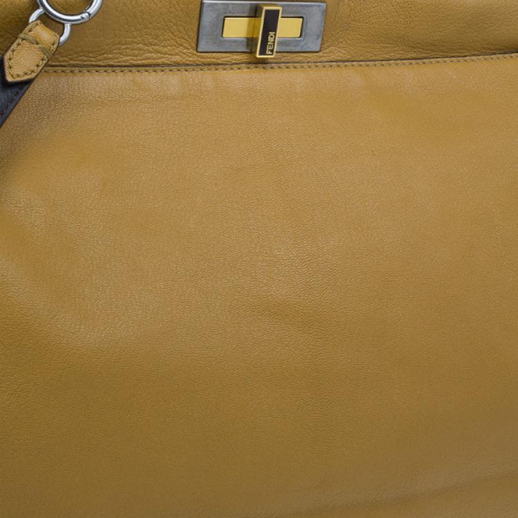 Pre Owned Fendi Brown Large Peekaboo Tote