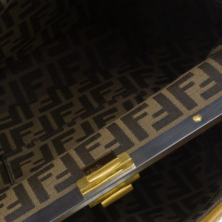 Pre Owned Fendi Brown Large Peekaboo Tote