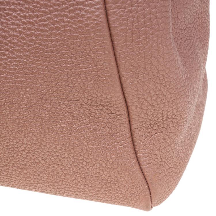 مملوكة مسبقًا Fendi  Metallic Pink Selleria Leather Large Peekaboo Top Handle Bag