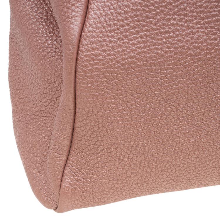 مملوكة مسبقًا Fendi  Metallic Pink Selleria Leather Large Peekaboo Top Handle Bag