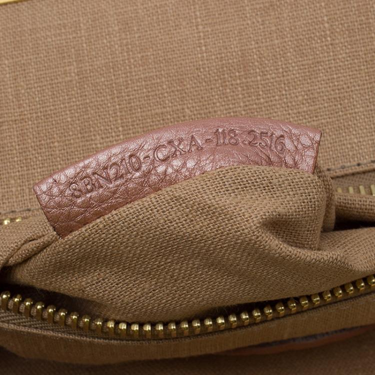 مملوكة مسبقًا Fendi  Metallic Pink Selleria Leather Large Peekaboo Top Handle Bag