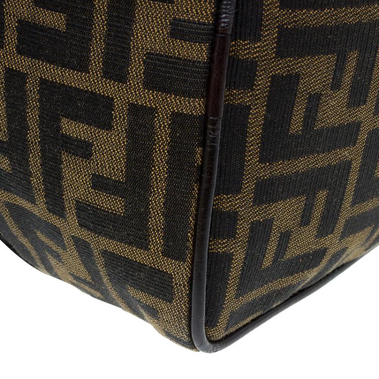 Pre Owned Fendi Tobacco Zucca Canvas Boston Bag