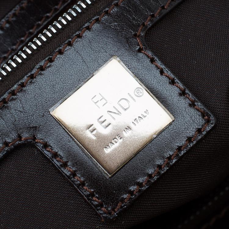Pre Owned Fendi Tobacco Zucca Canvas Boston Bag