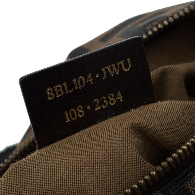 Pre Owned Fendi Tobacco Zucca Canvas Medium Boston Bag