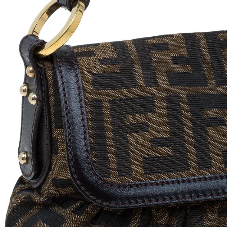 Pre Owned Fendi Tobacco Zucca Canvas Chef Shoulder Bag
