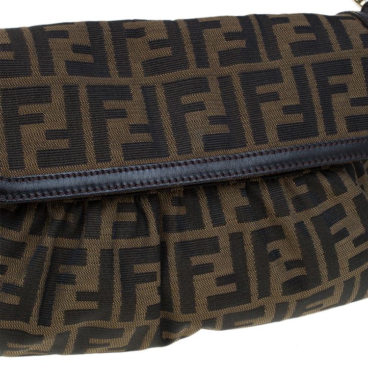 Pre Owned Fendi Tobacco Zucca Canvas Chef Shoulder Bag