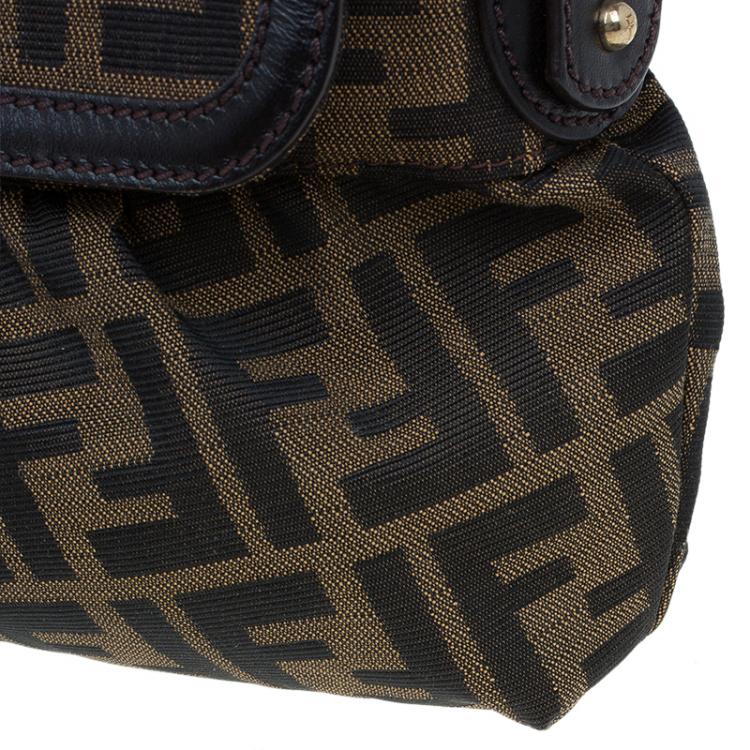 Pre Owned Fendi Tobacco Zucca Canvas Chef Shoulder Bag