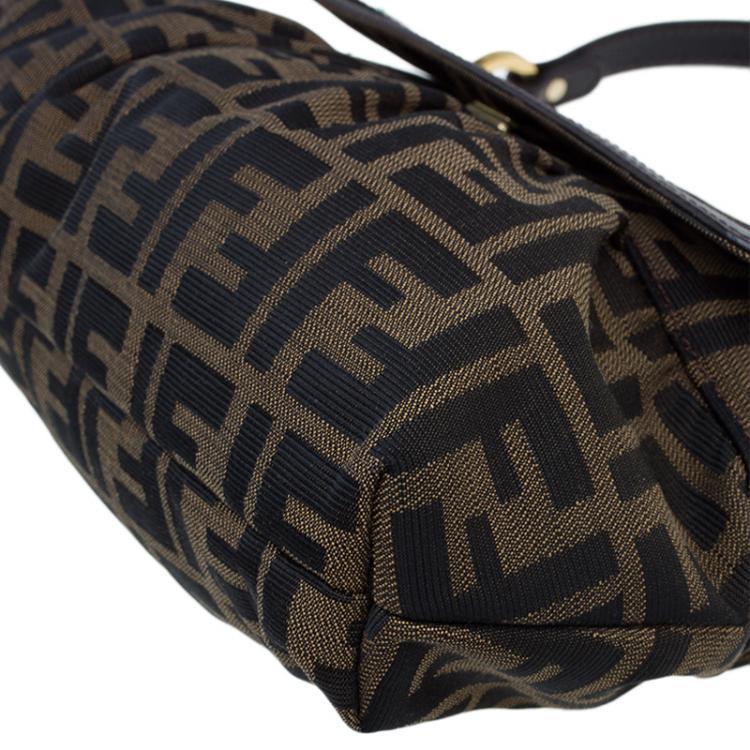 Pre Owned Fendi Tobacco Zucca Canvas Chef Shoulder Bag
