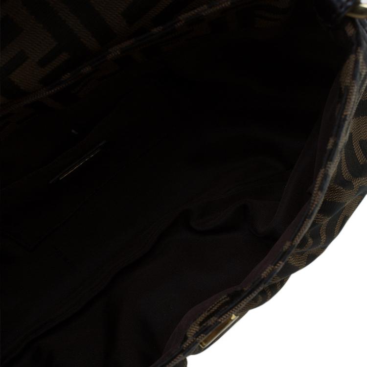 Pre Owned Fendi Tobacco Zucca Canvas Chef Shoulder Bag