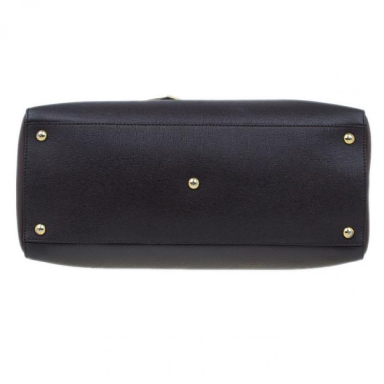 Pre Owned Fendi Brown Leather 2 Jours Tote