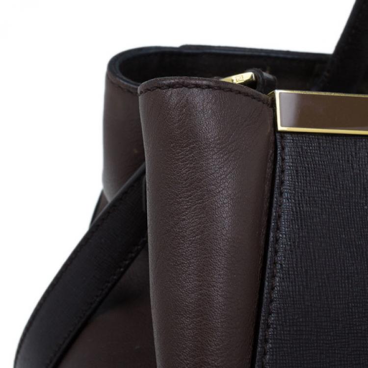 Pre Owned Fendi Brown Leather 2 Jours Tote