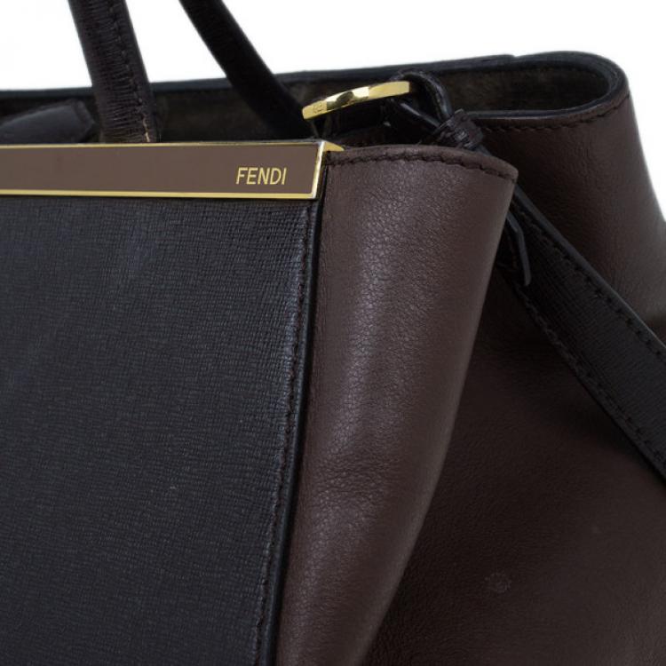 Pre Owned Fendi Brown Leather 2 Jours Tote