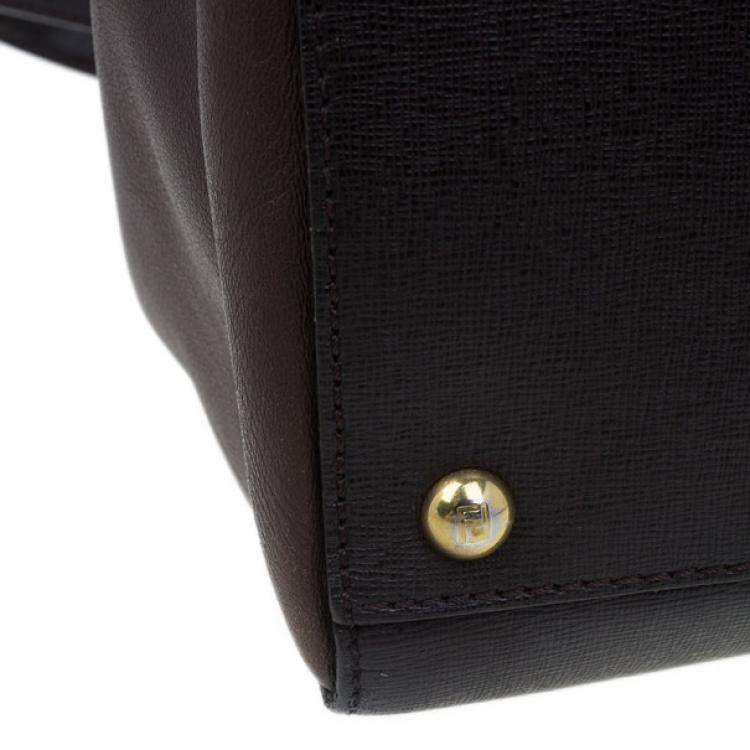 Pre Owned Fendi Brown Leather 2 Jours Tote