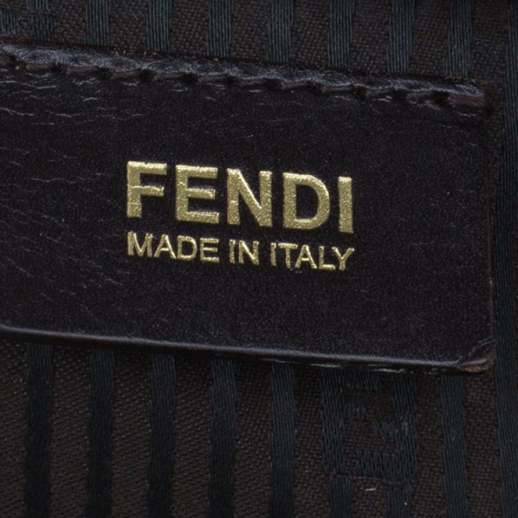 Pre Owned Fendi Brown Leather 2 Jours Tote