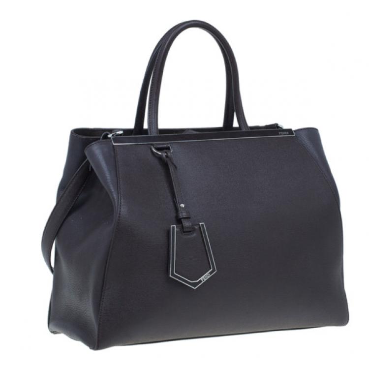 Pre Owned Fendi Brown Leather 2Jours Elite Shopper