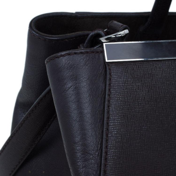 Pre Owned Fendi Brown Leather 2Jours Elite Shopper
