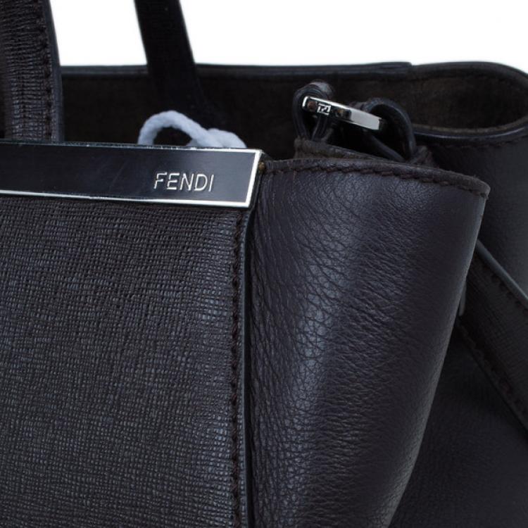 Pre Owned Fendi Brown Leather 2Jours Elite Shopper