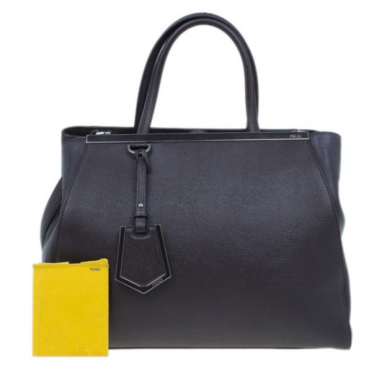 Pre Owned Fendi Brown Leather 2Jours Elite Shopper
