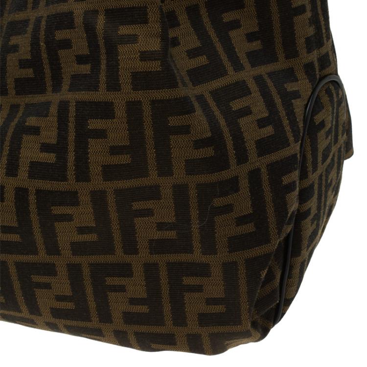 Pre Owned Fendi Tobacco Zucca Canvas Chiusura Tote