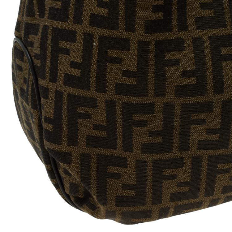 Pre Owned Fendi Tobacco Zucca Canvas Chiusura Tote