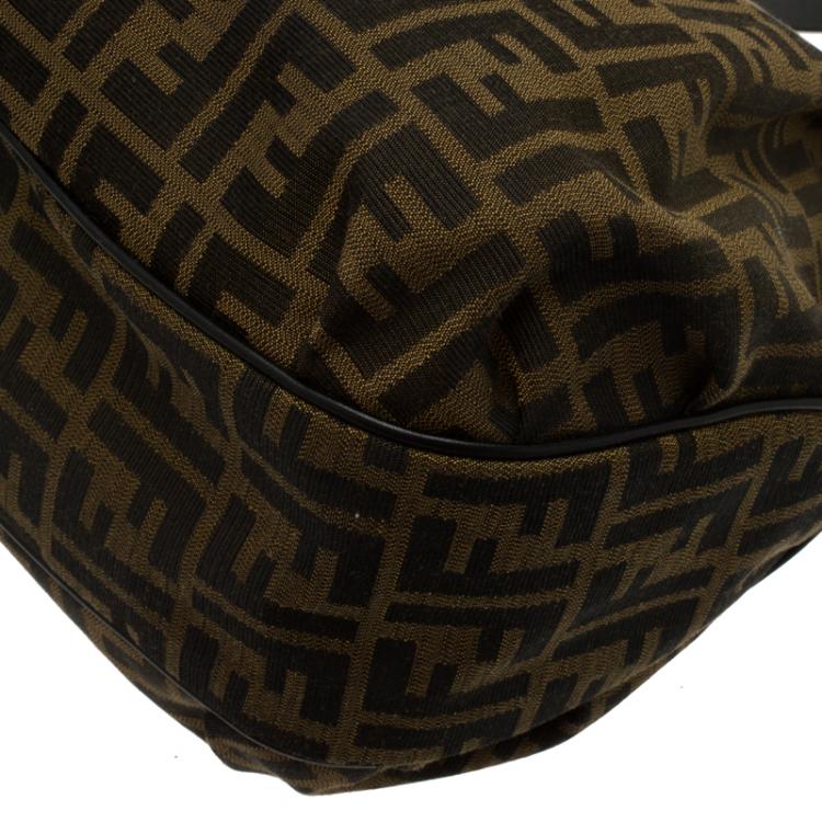 Pre Owned Fendi Tobacco Zucca Canvas Chiusura Tote