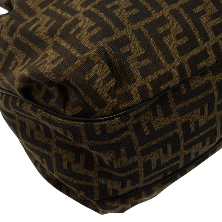 Pre Owned Fendi Tobacco Zucca Canvas Chiusura Tote