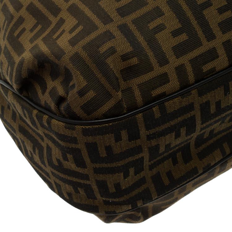 Pre Owned Fendi Tobacco Zucca Canvas Chiusura Tote
