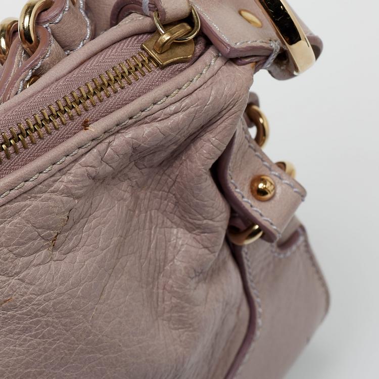 Pre Owned Fendi Rose Pink Leather Knot Baguette 