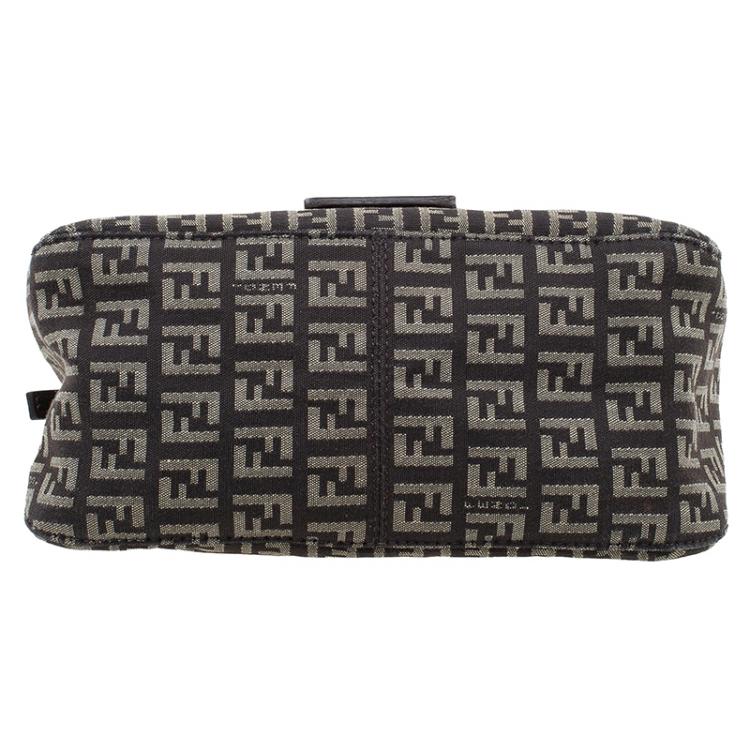 Pre Owned Fendi Brown Zucchino Canvas Mini Mama Baguette Bag