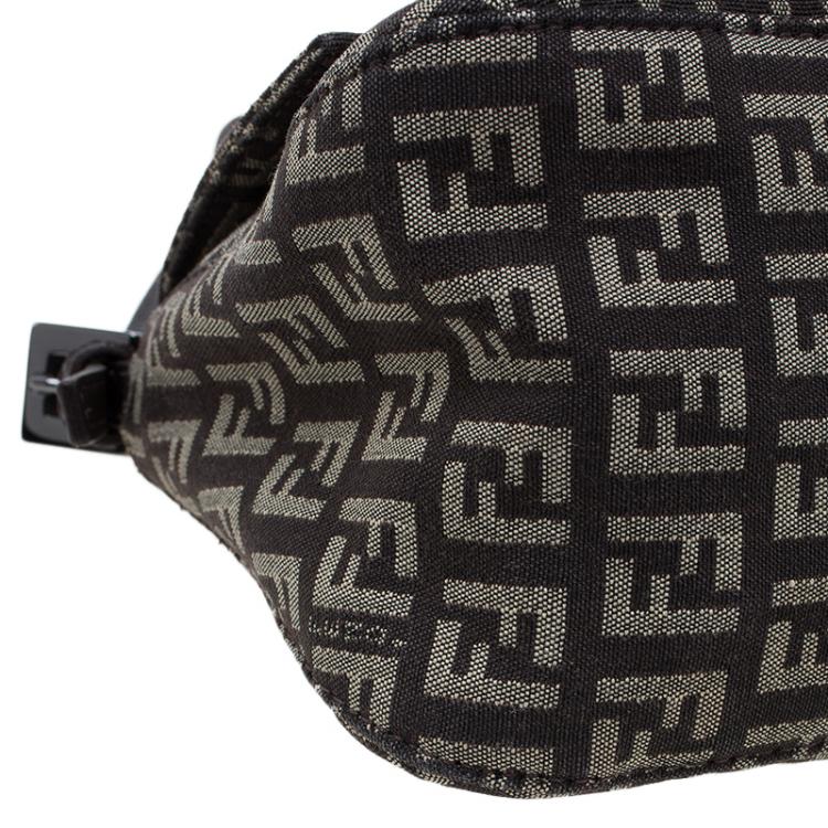 Pre Owned Fendi Brown Zucchino Canvas Mini Mama Baguette Bag