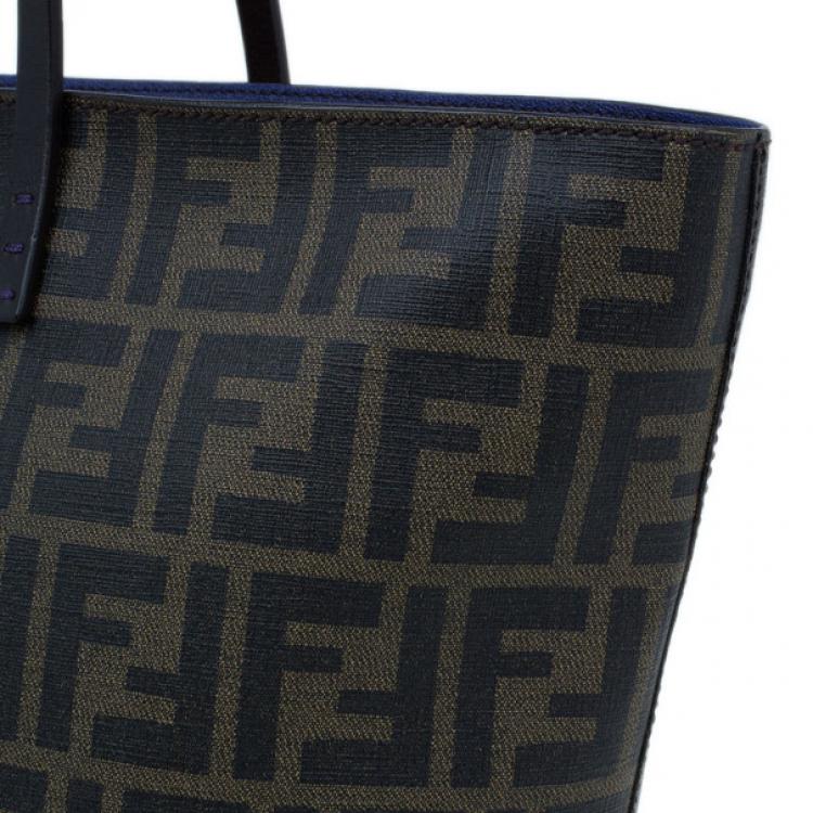 Pre Owned Fendi Zucca Tobacco Roll Tote