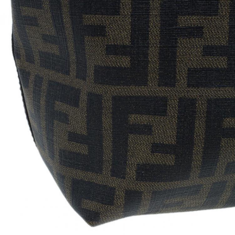 Pre Owned Fendi Zucca Tobacco Roll Tote