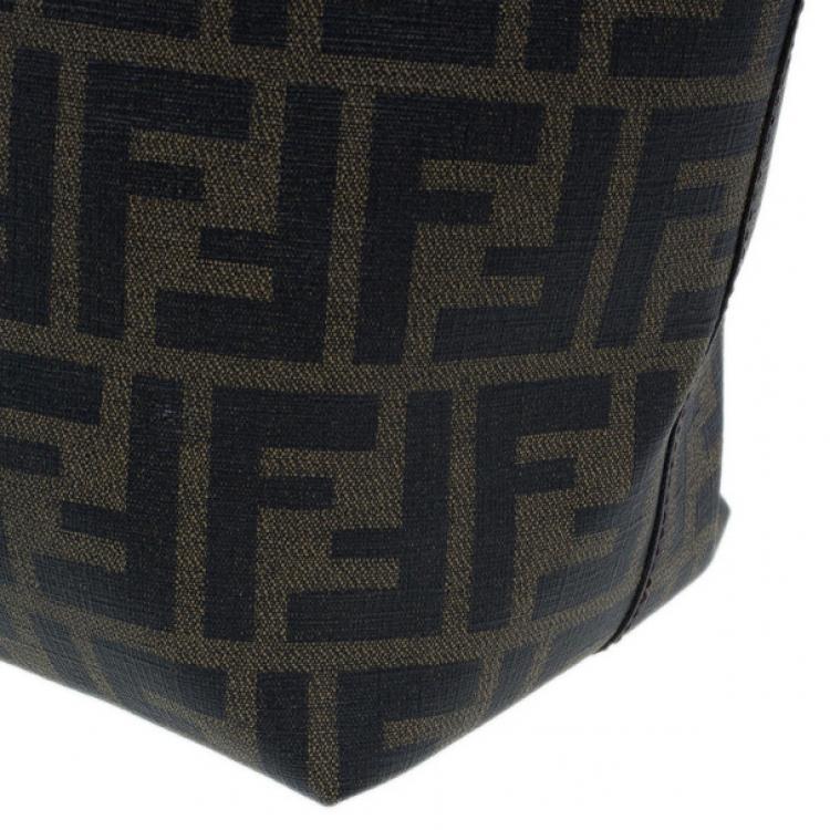Pre Owned Fendi Zucca Tobacco Roll Tote