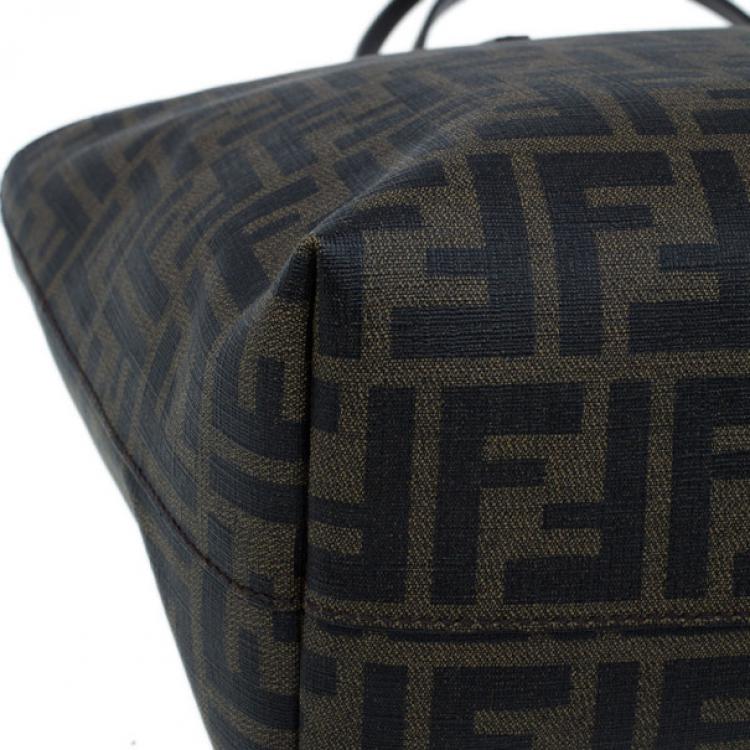 Pre Owned Fendi Zucca Tobacco Roll Tote