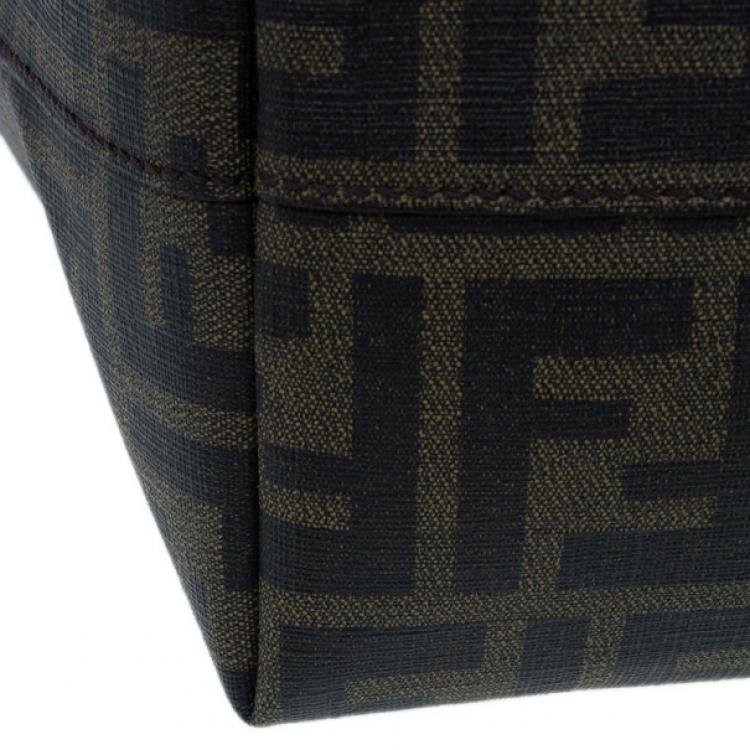 Pre Owned Fendi Zucca Tobacco Roll Tote