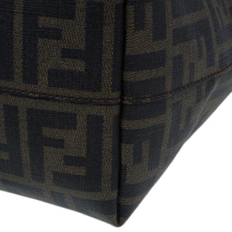 Pre Owned Fendi Zucca Tobacco Roll Tote
