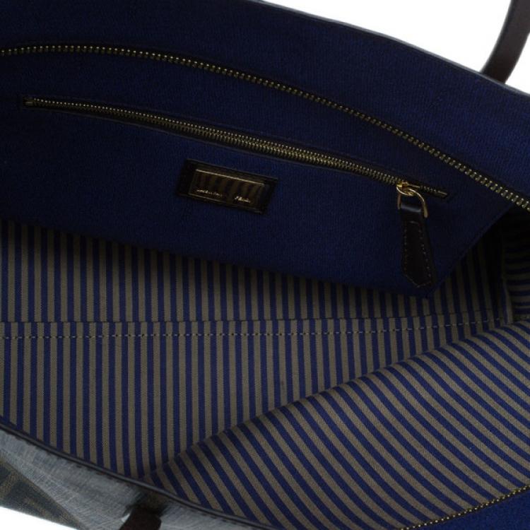 Pre Owned Fendi Zucca Tobacco Roll Tote