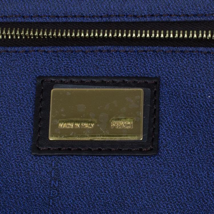 Pre Owned Fendi Zucca Tobacco Roll Tote